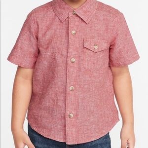 Old Navy boys lines button down short sleeve shirt